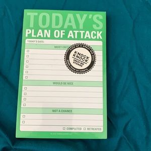 Today’s plan of attack sticky pad
